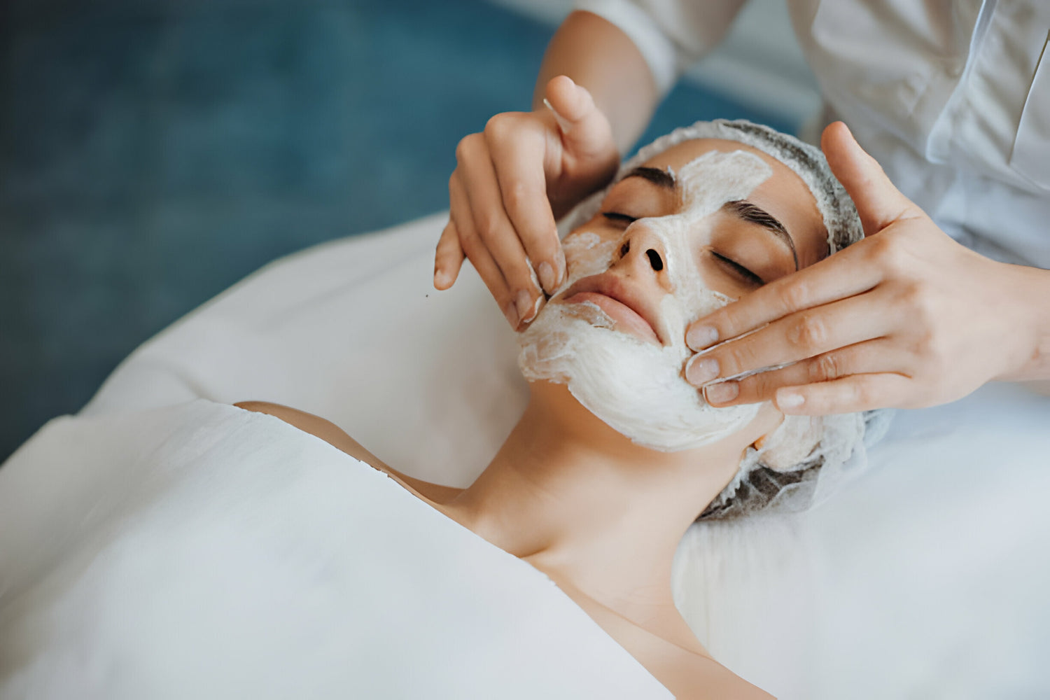 A client receiving a professional facial treatment